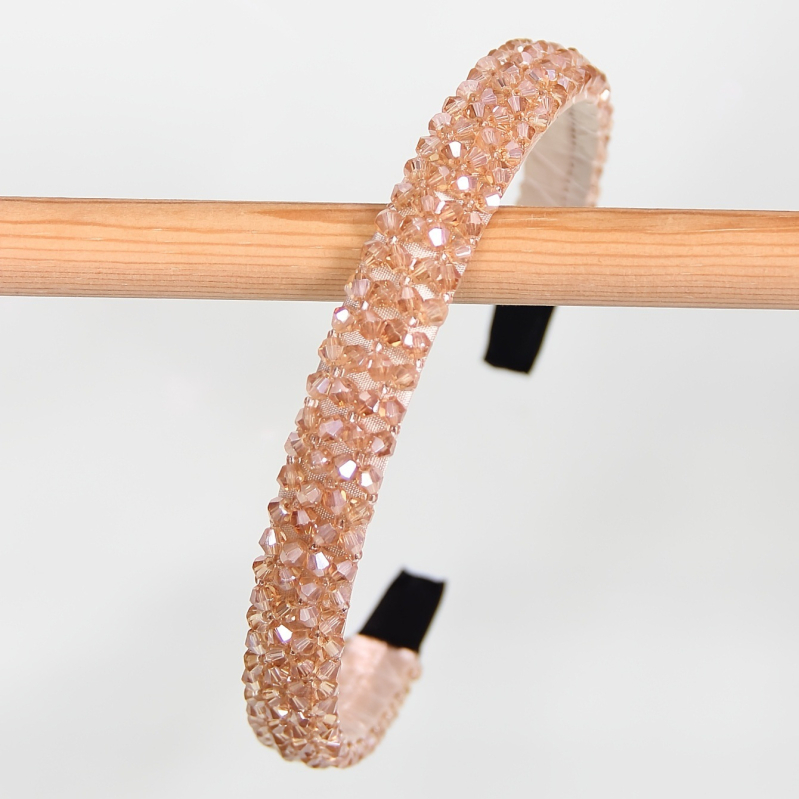 temu tarpvalstybinis sprogstamasis krištolas dviejų eilių keturių eilių krištolinis galvos juosta moteriška nuotakos galvos apdangalas Pietų Korėja paprasta šviežia galvos juosta