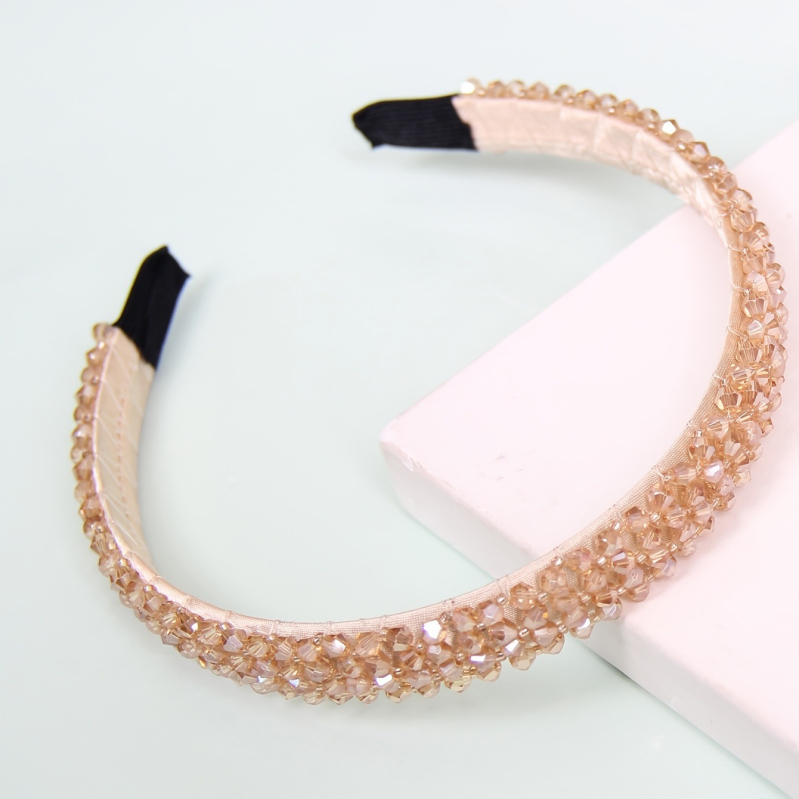 temu tarpvalstybinis sprogstamasis krištolas dviejų eilių keturių eilių krištolinis galvos juosta moteriška nuotakos galvos apdangalas Pietų Korėja paprasta šviežia galvos juosta