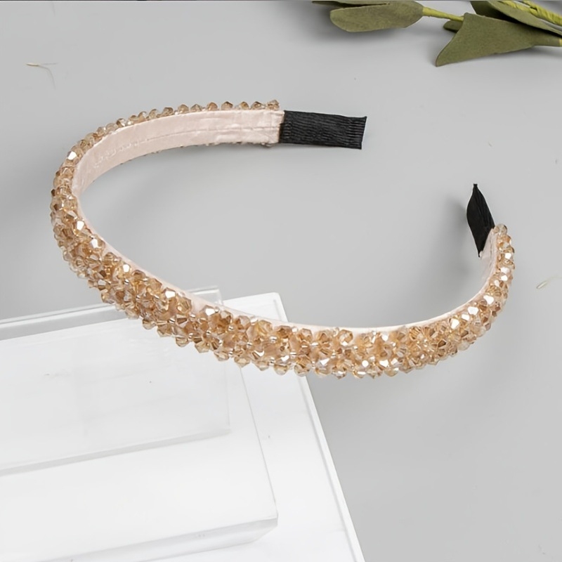 temu tarpvalstybinis sprogstamasis krištolas dviejų eilių keturių eilių krištolinis galvos juosta moteriška nuotakos galvos apdangalas Pietų Korėja paprasta šviežia galvos juosta