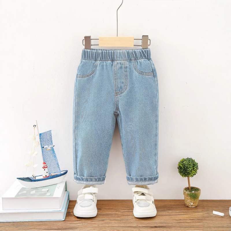 Piiriülesed laste kevad- ja sügispüksid, poiste ühevärvilised püksid, väliskaubanduse värvitavad teksad