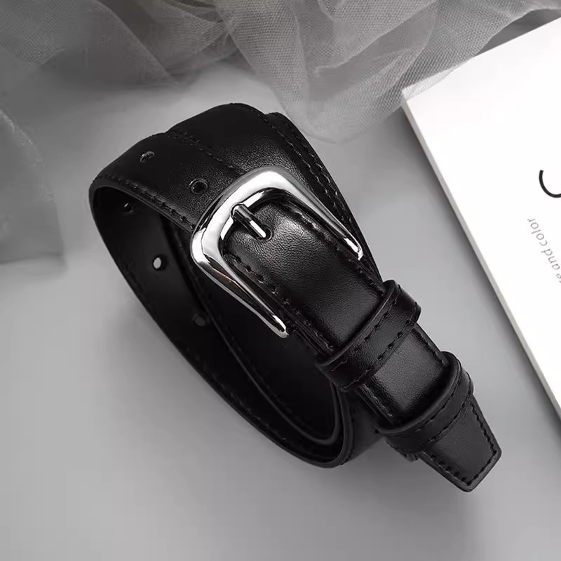 Нов дамски колан, корейски, прост, универсален, с катарама, ежедневен, с дънки, декоративен колан за панталони, студентска тенденция