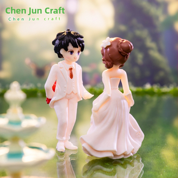 Mikromaastik loominguline romantiline ettepaneku paar tegelane DIY võtmehoidja kaunistus aksessuaarid auto lauaarvuti väikesed kaunistused