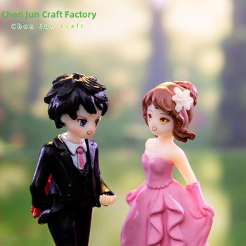 Mikromaastik loominguline romantiline ettepaneku paar tegelane DIY võtmehoidja kaunistus aksessuaarid auto lauaarvuti väikesed kaunistused