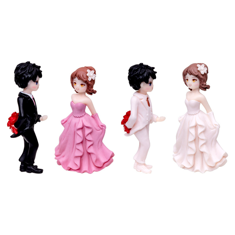 Mikromaastik loominguline romantiline ettepaneku paar tegelane DIY võtmehoidja kaunistus aksessuaarid auto lauaarvuti väikesed kaunistused