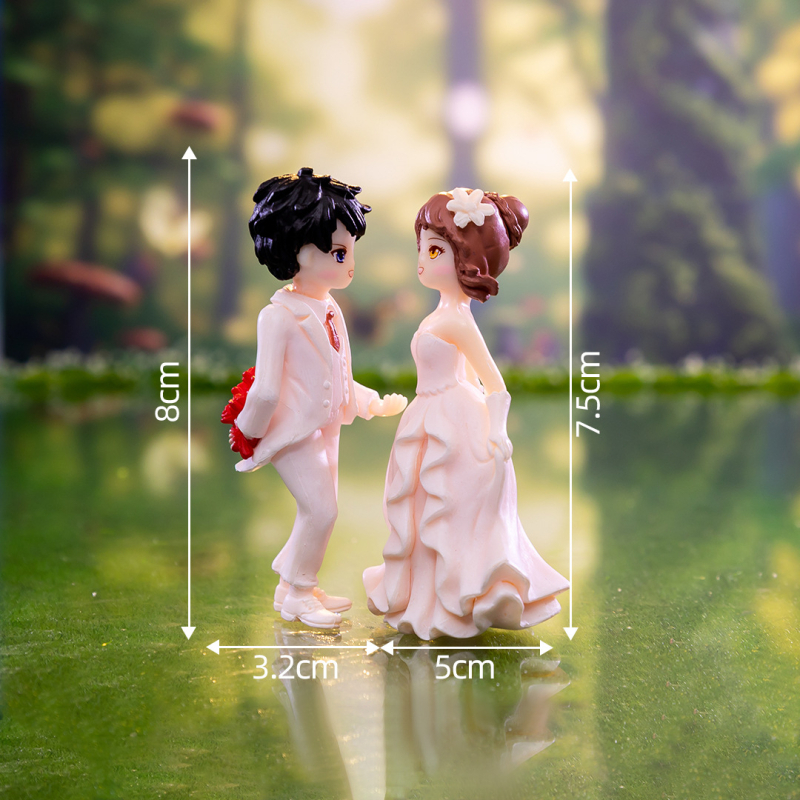 Mikromaastik loominguline romantiline ettepaneku paar tegelane DIY võtmehoidja kaunistus aksessuaarid auto lauaarvuti väikesed kaunistused