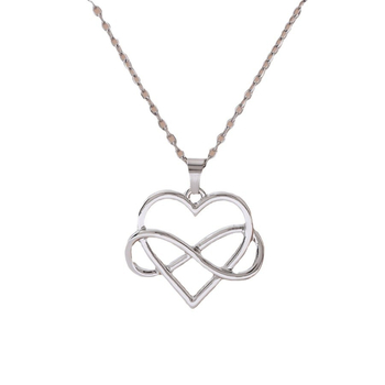 Vienos dalies madingas paprastas 8 simbolių meilės pakabukas su tuščiaviduriu karoliais, raktikaulio grandinėle ir atvirukų damos karoliais