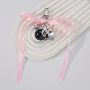 Διασυνοριακό καυτό αντικείμενο \'One Hit Win\' Ταϊβάν Ball Style 8 Μοντέρνο ασημί μεταλλικό μπρελόκ με αγκράφα σε σχήμα καρδιάς σε σχήμα καρδιάς