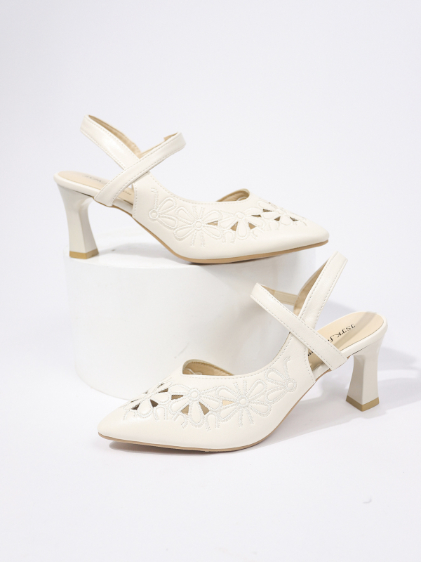 Módne sandále na vysokom podpätku s cezhraničnou módou, nové módne špicaté sandále s dutou špičkou vzadu z mäkkej kože, dámske sandále na vysokých podpätkoch s dutou špičkou