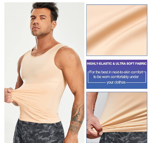 Amazoni meeste vormiv fitnessvest korsett kõhu kontrollimiseks liibuv elastne liibuv spordivest