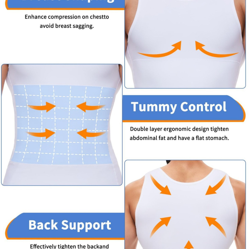 Amazoni meeste vormiv fitnessvest korsett kõhu kontrollimiseks liibuv elastne liibuv spordivest