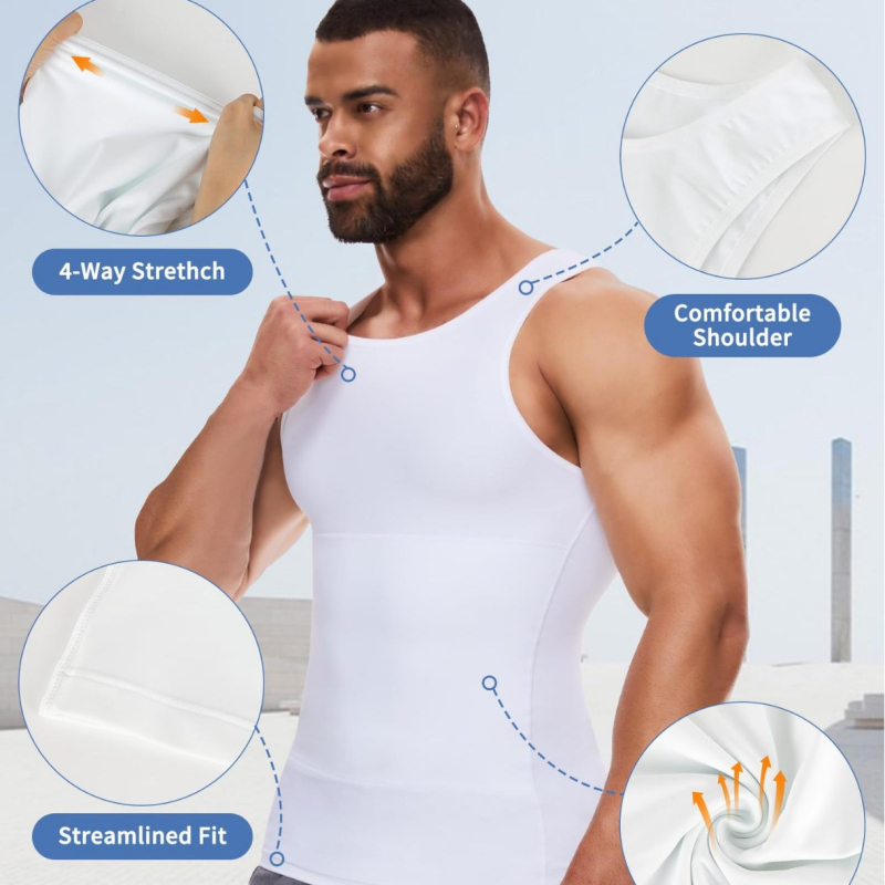 Amazoni meeste vormiv fitnessvest korsett kõhu kontrollimiseks liibuv elastne liibuv spordivest