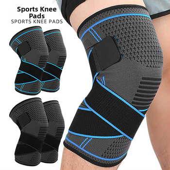 Silikónové, protišmykové, nylonové pletené, tlakové športové chrániče kolien pre mužov a ženy, jazdu na bicykli, fitness, beh, mužov a žien