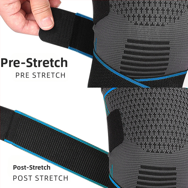 Silikónové, protišmykové, nylonové pletené, tlakové športové chrániče kolien pre mužov a ženy, jazdu na bicykli, fitness, beh, mužov a žien