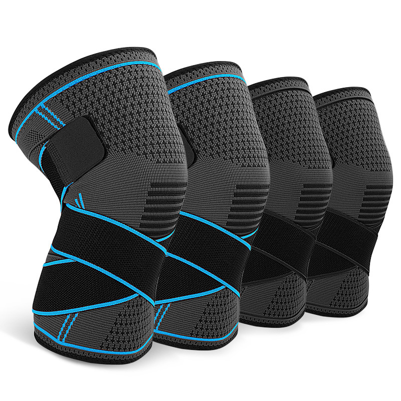 Silikónové, protišmykové, nylonové pletené, tlakové športové chrániče kolien pre mužov a ženy, jazdu na bicykli, fitness, beh, mužov a žien