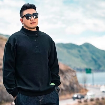 Мъжки зимен суитшърт с вертикална яка и полар, ежедневен, универсален, с дебел топ, 8X плюс голям размер