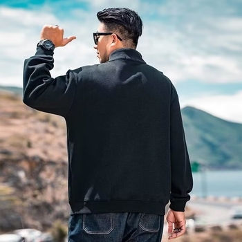 Мъжки зимен суитшърт с вертикална яка и полар, ежедневен, универсален, с дебел топ, 8X плюс голям размер