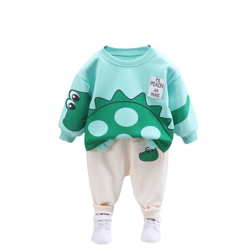 23 proljetna i jesenska dječja odjeća nova dječja crtana džemper od dva dijela dugih rukava za dječake korejski stil odijelo veleprodaja