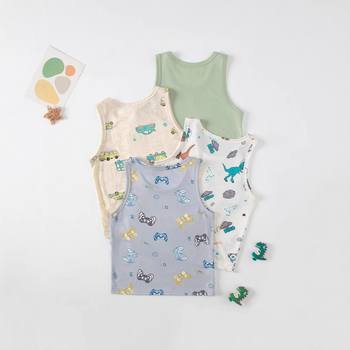 Prekogranični platformski ljetni dječji prsluk od 4 dijela, tanki udobni ležeran prsluk bez rukava za dječake i djevojčice