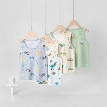 Prekogranični platformski ljetni dječji prsluk od 4 dijela, tanki udobni ležeran prsluk bez rukava za dječake i djevojčice