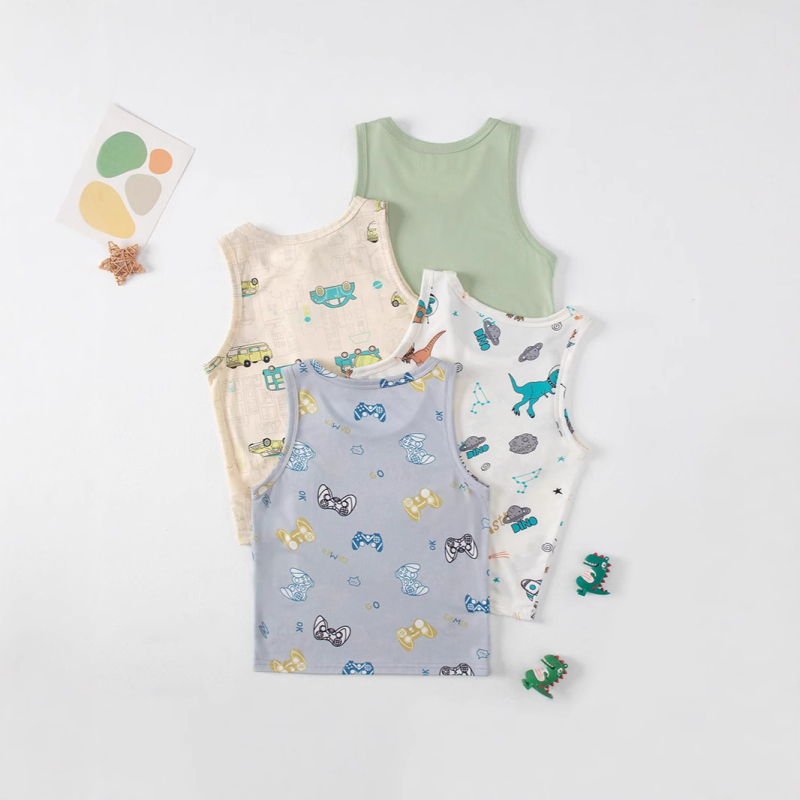 Prekogranični platformski ljetni dječji prsluk od 4 dijela, tanki udobni ležeran prsluk bez rukava za dječake i djevojčice