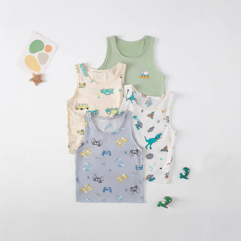 Prekogranični platformski ljetni dječji prsluk od 4 dijela, tanki udobni ležeran prsluk bez rukava za dječake i djevojčice