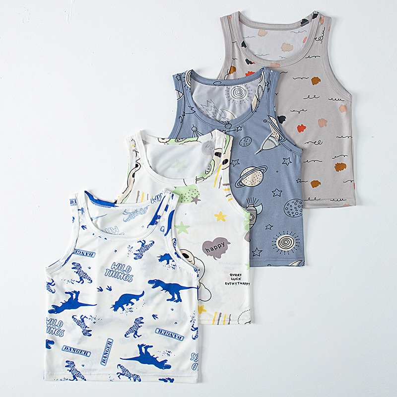 Prekogranični platformski ljetni dječji prsluk od 4 dijela, tanki udobni ležeran prsluk bez rukava za dječake i djevojčice