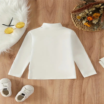 Dječja odjeća, poluvisoki ovratnik, dječja majica s srednjim ovratnikom za dječake i djevojčice, proljetna, jesenska i zimska dječja majica dugih rukava