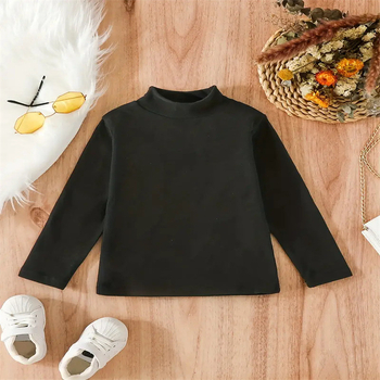 Dječja odjeća, poluvisoki ovratnik, dječja majica s srednjim ovratnikom za dječake i djevojčice, proljetna, jesenska i zimska dječja majica dugih rukava