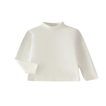 Dječja odjeća, poluvisoki ovratnik, dječja majica s srednjim ovratnikom za dječake i djevojčice, proljetna, jesenska i zimska dječja majica dugih rukava