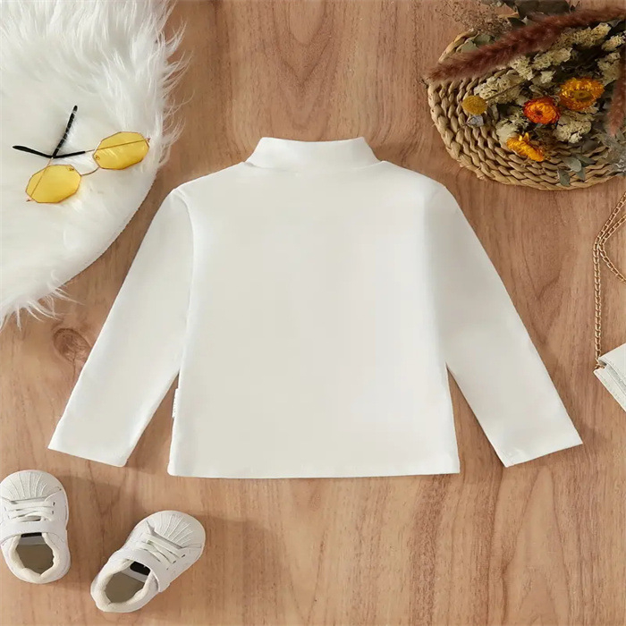 Dječja odjeća, poluvisoki ovratnik, dječja majica s srednjim ovratnikom za dječake i djevojčice, proljetna, jesenska i zimska dječja majica dugih rukava