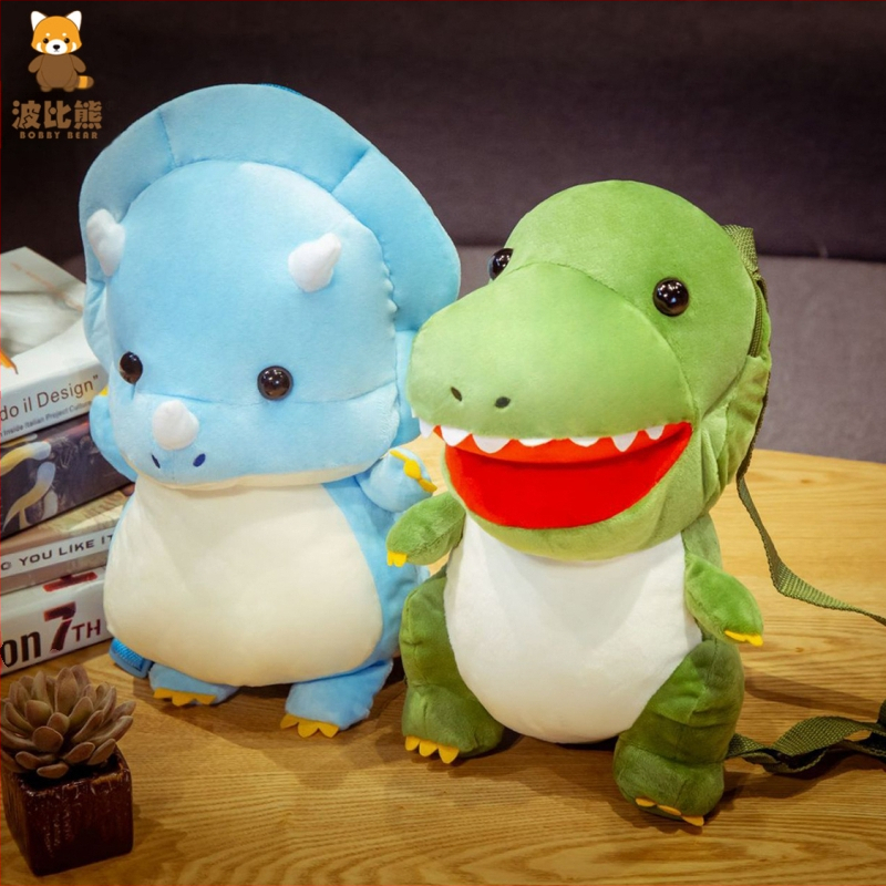 Tyrannosaurus Triceratops Dinosaurus Plush mänguasja seljakott Imikute ja laste seljakott Piiriülene otsetarne püüdmismasin Nukk