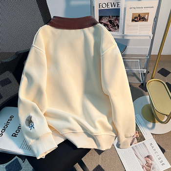 Tüdrukute kevad- ja sügispükste varrukatega revääriga pluus keskmistele ja suurtele lastele, sügisene uus moodne universaalne magus ja läänelik revääriga dressipluus