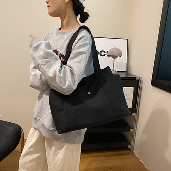 Didelės talpos rankinė-maišas. Madingas drobinis krepšys darbui ir laisvalaikiui. Aukštos kokybės naujas meniškas studentų medžiaginis krepšys per petį.