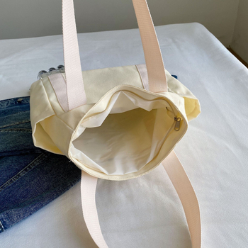 Didelės talpos drobės rankinė moterims, 2023 m., nauja, madinga rankinė studentams, madingas nešiojamas krepšys per petį.