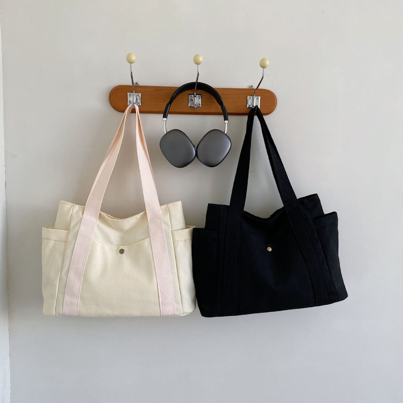 Didelės talpos drobės rankinė moterims, 2023 m., nauja, madinga rankinė studentams, madingas nešiojamas krepšys per petį.