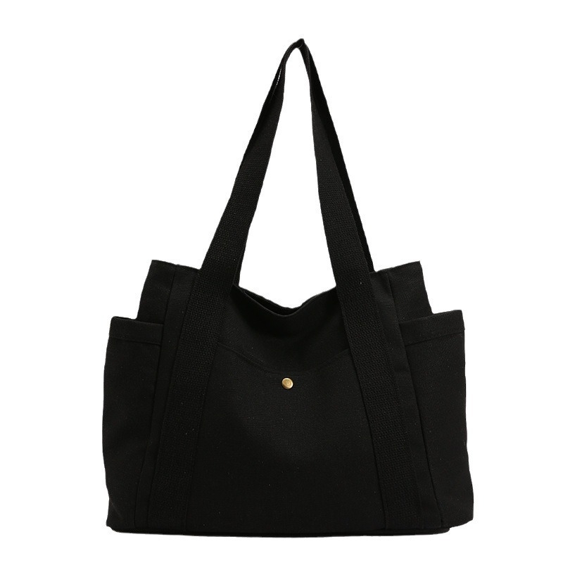 Didelės talpos drobės rankinė moterims, 2023 m., nauja, madinga rankinė studentams, madingas nešiojamas krepšys per petį.