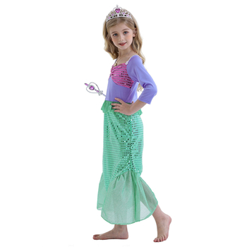 Παιδικό Φόρεμα για Κορίτσια Φθινόπωρο και Χειμώνα Χριστουγεννιάτικο Μακρυμάνικο Φούστα με Πούλιες και Ψαρονέφρι, Φόρεμα Γοργόνας, Παιδική Φούστα για Παράσταση