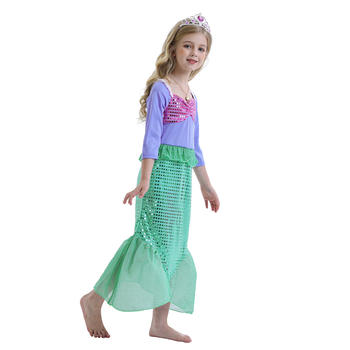 Παιδικό Φόρεμα για Κορίτσια Φθινόπωρο και Χειμώνα Χριστουγεννιάτικο Μακρυμάνικο Φούστα με Πούλιες και Ψαρονέφρι, Φόρεμα Γοργόνας, Παιδική Φούστα για Παράσταση