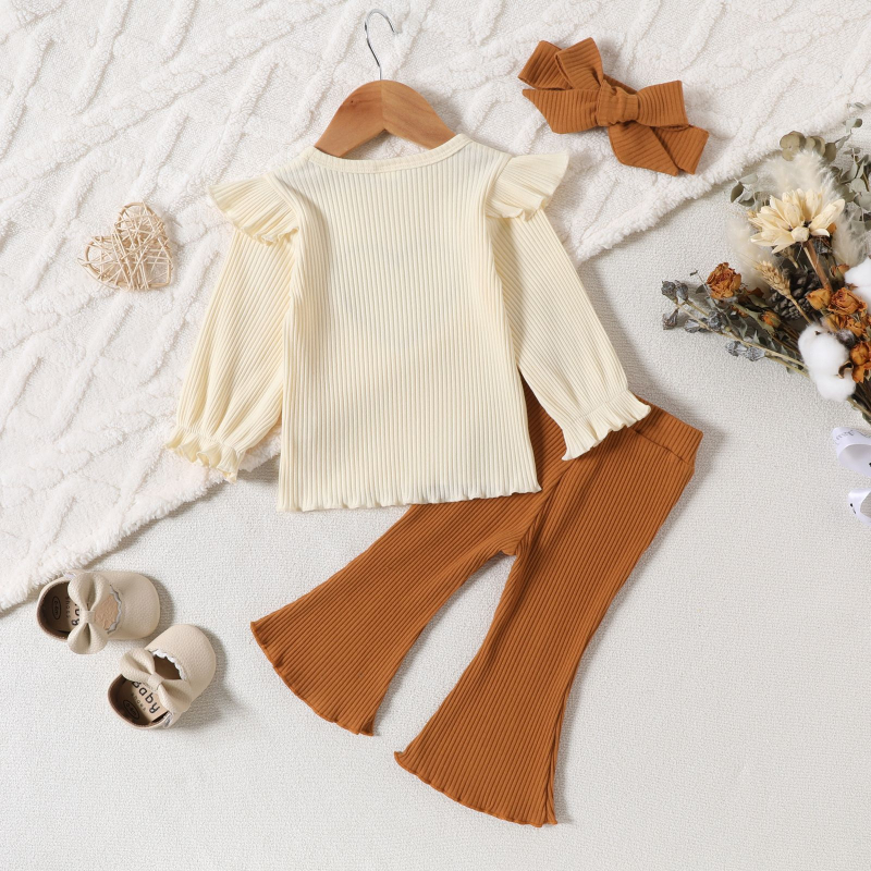 Proljetno-jesenski komplet odijela za djevojčice iz Cross-Bordera, majica dugih rukava s printom u obliku srca i hlače