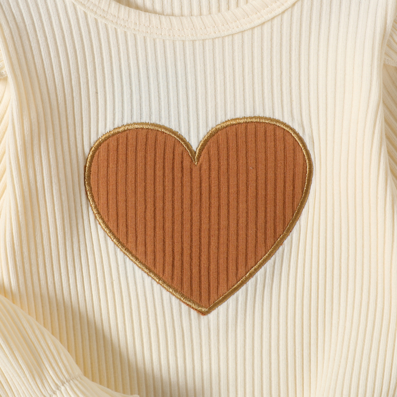 Proljetno-jesenski komplet odijela za djevojčice iz Cross-Bordera, majica dugih rukava s printom u obliku srca i hlače