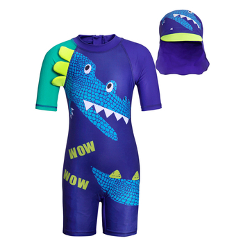 Παιδικό μαγιό κινουμένων σχεδίων, ολόσωμο, αντηλιακό, γρήγορο στέγνωμα, σετ μαγιό για αγόρια, μωρό δεινόσαυρος, ολόσωμο μαγιό Hot Spring