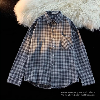 Есенно-зимна риза с дълъг ръкав в японски стил в Хонконг, мъжка, модерна, широка, универсална риза, тийнейджърска, модерна марка, ежедневно яке