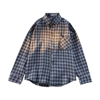 Есенно-зимна риза с дълъг ръкав в японски стил в Хонконг, мъжка, модерна, широка, универсална риза, тийнейджърска, модерна марка, ежедневно яке