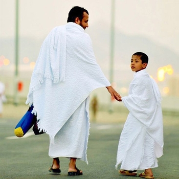 Longli tarpvalstybinis ihram hadžo rankšluostis su kutais, medvilninis musulmoniškas maldos skara, sugeriantis prakaitą ir laidus orui