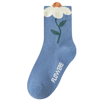 Κάλτσες για κορίτσια 2022 φθινόπωρο και χειμώνας Νέες τρισδιάστατες παιδικές κάλτσες με μικρά λουλούδια, μεσαίες και μεγάλες κάλτσες για μαθητές μέχρι τη μέση της γάμπας, χονδρικής