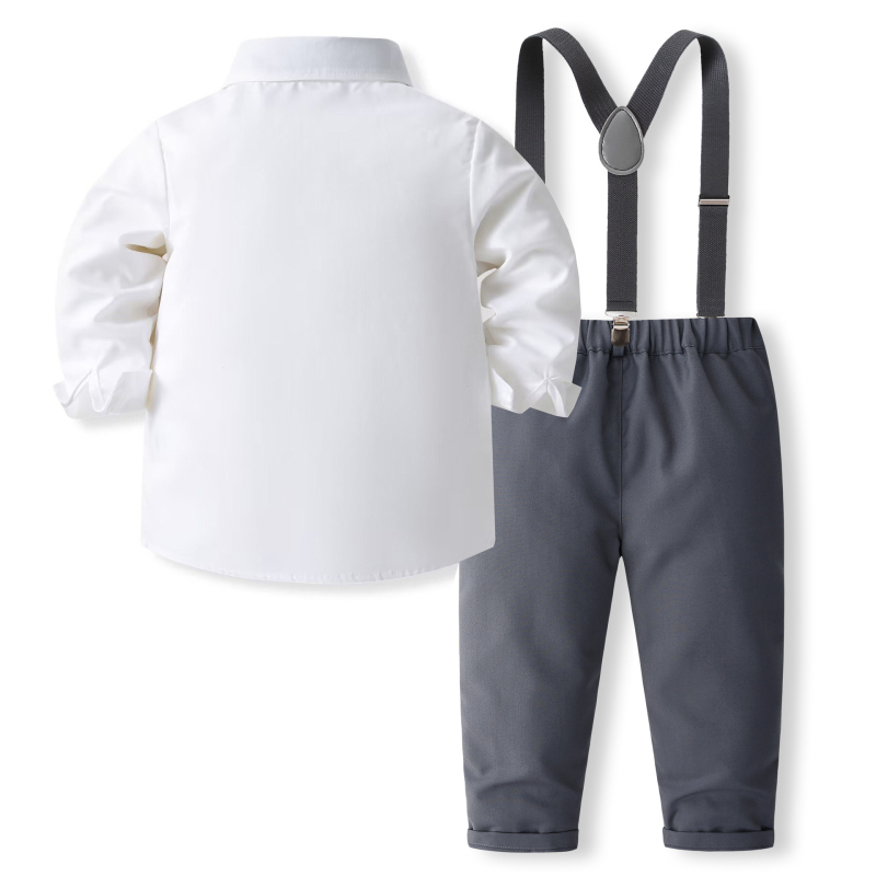 Chlapčenský oblek s mašľou a ramienkami, nové jarné a jesenné šaty, detské klavírne šaty pre hostiteľa