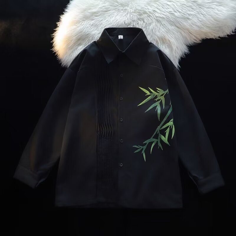Nova kineska stilska izvezena košulja dugih rukava s kopčom za mušku odjeću, dizajn, osjećaj visokokvalitetne Tang odijelo košulje za proljeće i jesen, novi stil