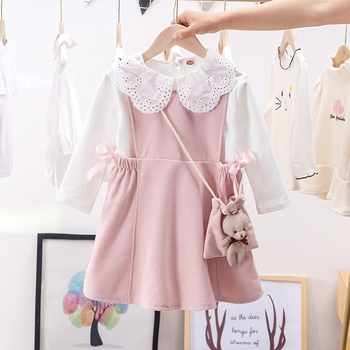 Jesenska haljina za djevojčice, proljeće i jesen 2025., novo dječje odijelo s dugim rukavima, dvodijelna haljina za bebe, princeza