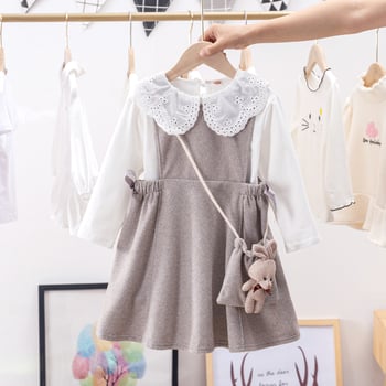 Jesenska haljina za djevojčice, proljeće i jesen 2025., novo dječje odijelo s dugim rukavima, dvodijelna haljina za bebe, princeza