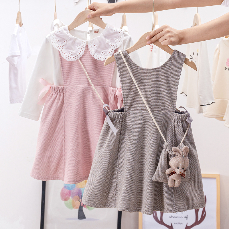 Jesenska haljina za djevojčice, proljeće i jesen 2025., novo dječje odijelo s dugim rukavima, dvodijelna haljina za bebe, princeza